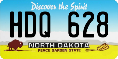 ND license plate HDQ628