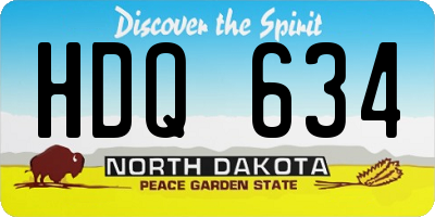 ND license plate HDQ634