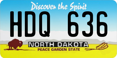 ND license plate HDQ636