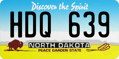 ND license plate HDQ639