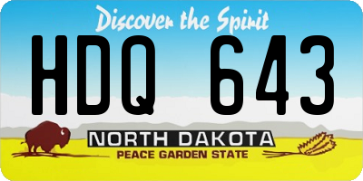 ND license plate HDQ643