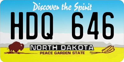 ND license plate HDQ646