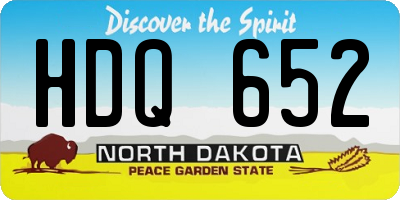 ND license plate HDQ652