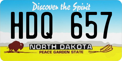ND license plate HDQ657