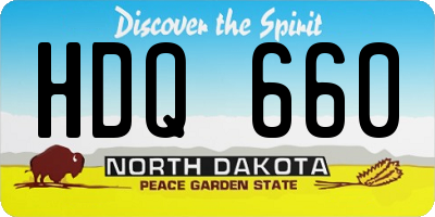 ND license plate HDQ660