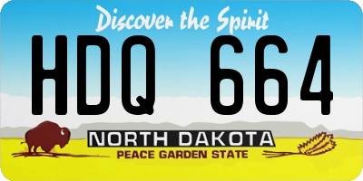 ND license plate HDQ664