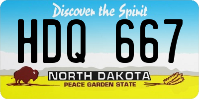 ND license plate HDQ667