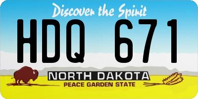 ND license plate HDQ671