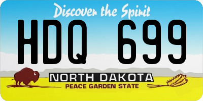 ND license plate HDQ699
