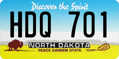ND license plate HDQ701