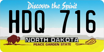 ND license plate HDQ716