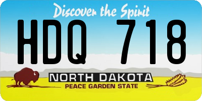 ND license plate HDQ718