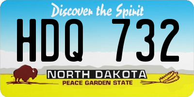 ND license plate HDQ732