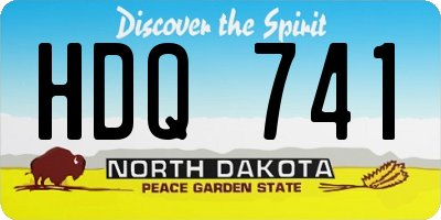 ND license plate HDQ741
