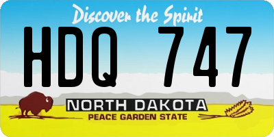 ND license plate HDQ747