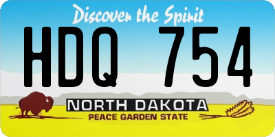 ND license plate HDQ754