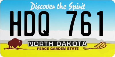 ND license plate HDQ761