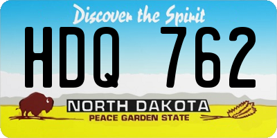 ND license plate HDQ762