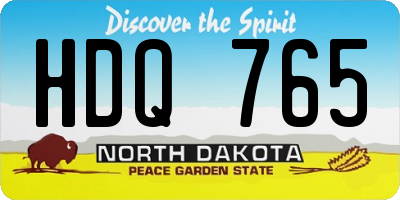 ND license plate HDQ765