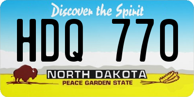 ND license plate HDQ770
