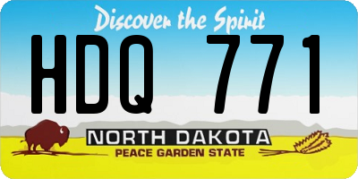 ND license plate HDQ771