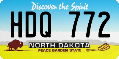 ND license plate HDQ772