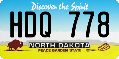ND license plate HDQ778