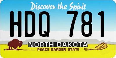 ND license plate HDQ781