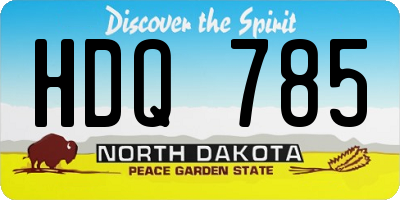 ND license plate HDQ785