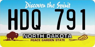 ND license plate HDQ791