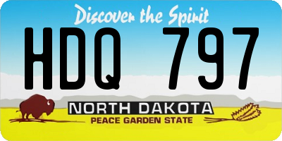 ND license plate HDQ797