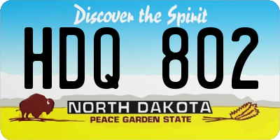 ND license plate HDQ802