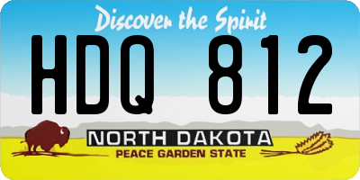 ND license plate HDQ812