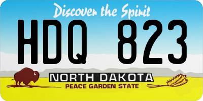 ND license plate HDQ823