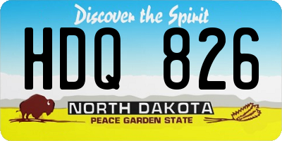ND license plate HDQ826