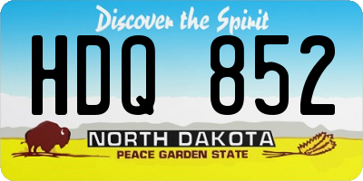 ND license plate HDQ852