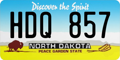 ND license plate HDQ857