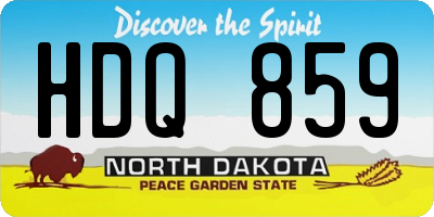 ND license plate HDQ859