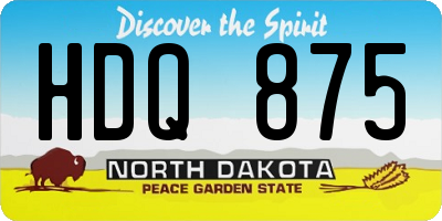 ND license plate HDQ875