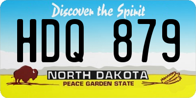 ND license plate HDQ879