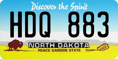 ND license plate HDQ883