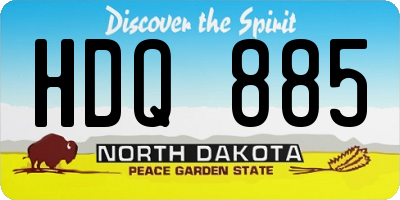 ND license plate HDQ885