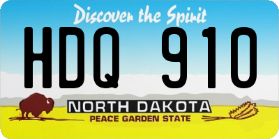 ND license plate HDQ910