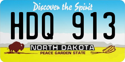 ND license plate HDQ913