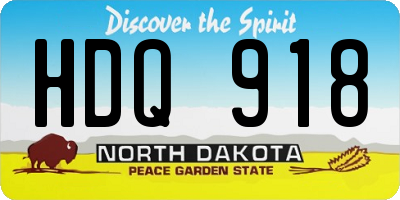 ND license plate HDQ918