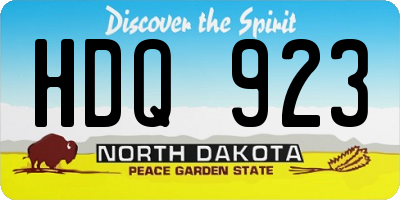 ND license plate HDQ923