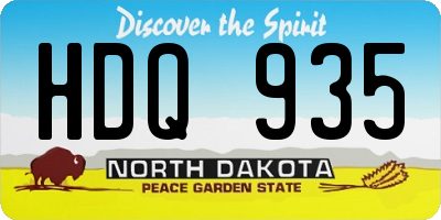 ND license plate HDQ935