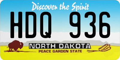 ND license plate HDQ936