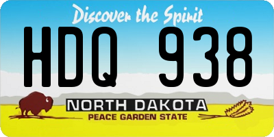 ND license plate HDQ938