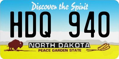 ND license plate HDQ940